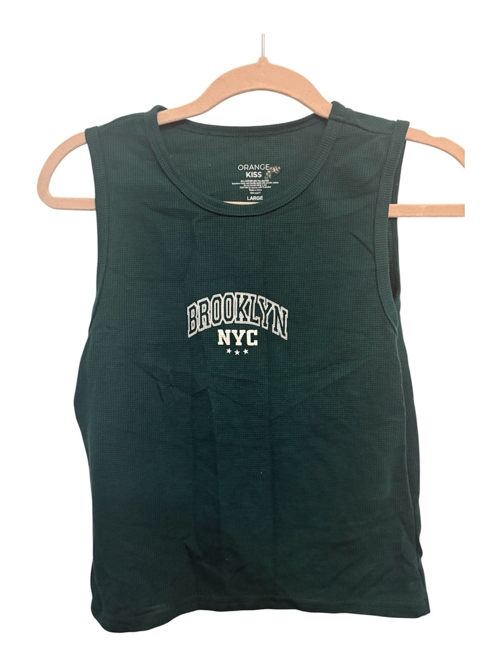 Orange Kiss Women's Brooklyn NYC Green Tank Top